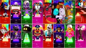 Sonic exe🆚Siren Head🆚CatNap🆚Abstracted Pomni . Tiles Hop Edm Rush