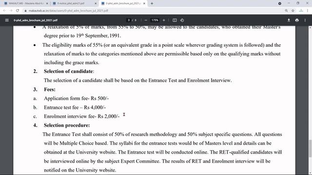 PhD Admission 2021 in Maulana Abul Kalam Azad University | MAKAU PhD Admission 2021 | MAKAU PhD