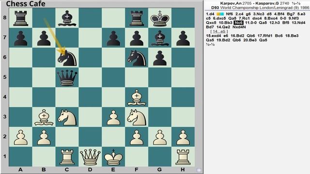 #9 Kasparov vs Karpov: World Chess Championship 1986 | Grünfeld Defense | game 9