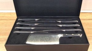 Дамасские ножи с черной рукояткой