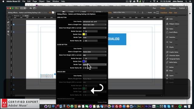Dialog Effects Widget | Adobe Muse CC | Muse For You