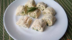 Закуска из лаваша с яйцом и плавленным сыром