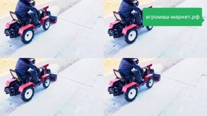 Работа роторной щетки для уборки мусора и снега. Агромаш МТ-110