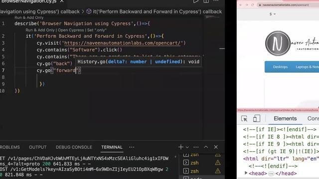 Part 8 - Browser Navigation in Cypress || How to perform backward and forward navigation