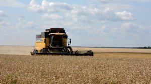 Комбайны New Holland CS660 и CLAAS TUCANO 580 на уборке пшеницы
