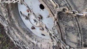 MTZ 320.4 with snow chains Part 2 / МТЗ 320.4 с цепями противоскольжения