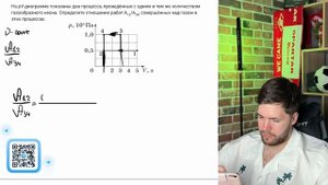 На pV-диаграмме показаны два процесса, проведённые с одним и тем же количеством - №37205