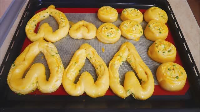 БУЛОЧКИ КАК ПУХ !!! Булочки в виде сердца Булочки на завтрак , перекус , к чаю !!!
