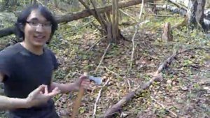 Метание томагавка  калмыцким индейцем.