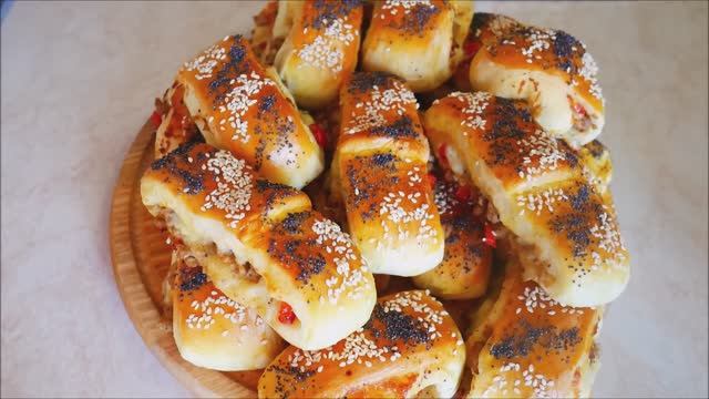 Булочки с МЯСОМ Вкуснее НЕ БЫВАЕТ !!! Домашние булочки к чаю, на завтрак, перерыв