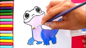 Как нарисовать и раскрашивать Бруни, саламандру из «Холодного сердца 2