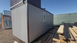 Металлическая бытовка серая 6х2,4