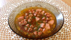 Фасолевый суп с колбасой в сковороде за 5 минут. Готовим с Оксаной Валерьевной.