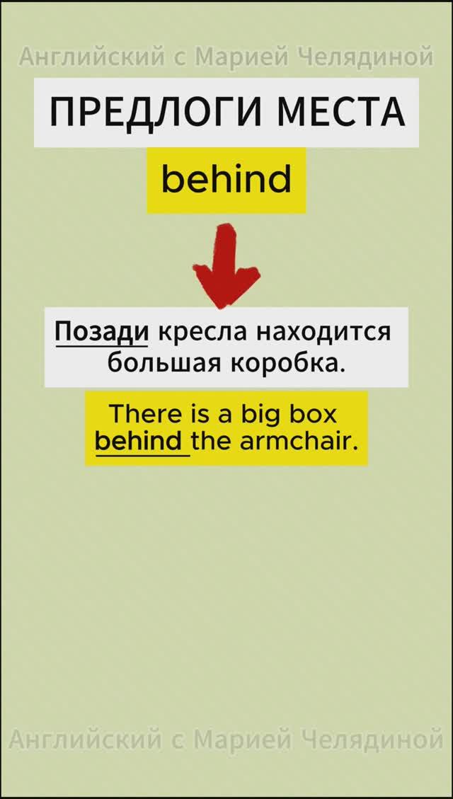 Предлоги места by & behind