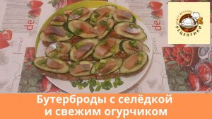 Бутерброды с селёдкой и свежим огурчиком