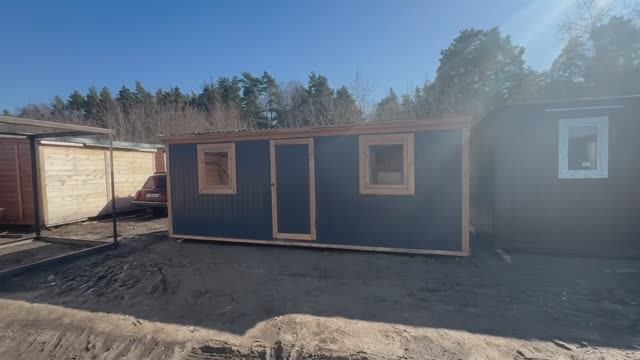 Деревянная бытовка распашонка 6х2,4 смотреть онлайн