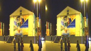 3d видео вечерней прогулки для 3d очков по Анапе, ул.Крымская, ул.Набережная.