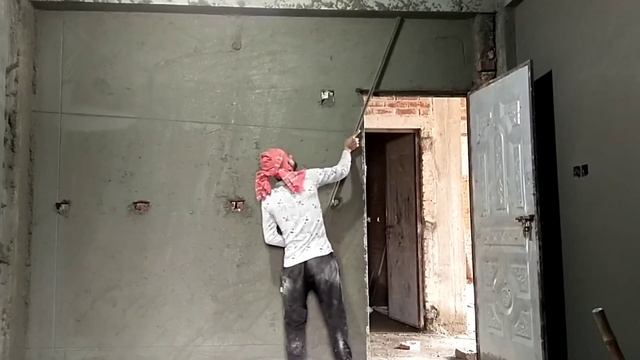 Bangladesh Style of Plastering A Wall_Bedroom Wall Plastering With Cement and Sand/Speed Plastering смотреть онлайн
