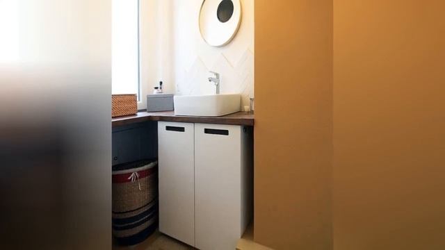 75 Cement Tile Floor And Yellow Floor Bathroom Design Ideas You'll Love ☆ смотреть онлайн