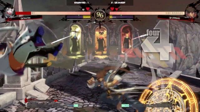 GGST | Snorlax (Nagoriyuki) VS UMISHO (Sol Badguy) | Guilty Gear Strive High level gameplay