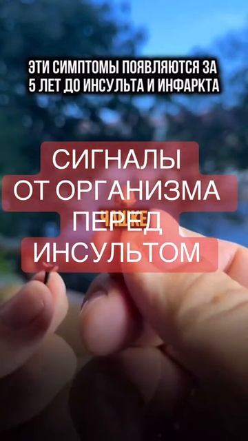 СИГНАЛЫ ОРГАНИЗМА ПЕРЕД ИНСУЛЬТОМ