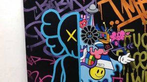 Картина KAWS КАВС современное искусство стирт и поп-арт | Стильный арт для лофт интерьера квартиры