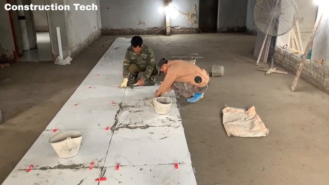 Skills for Installing Ceramic Tiles on Floors Using Specialized Cement for Precision Construction смотреть онлайн