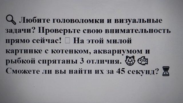 Тест на внимательность: сможете за 45 секунд найти 3 отличия на картинке?