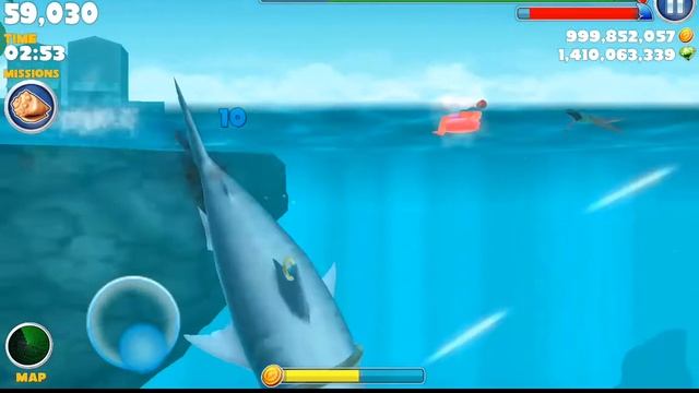 Hungry Shark Evolution - Megalodon's Baby/Crab/Laser/Kempy/Parachute/Boat - Android [HD] смотреть онлайн