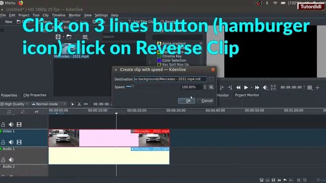 HOW TO REVERSE VIDEO IN KDENLIVE - Kdenlive Tutorial #7