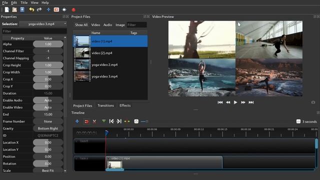 Four video split screen effect in Openshot (hindi) | Openshot video editor tutorial | Openshot смотреть онлайн