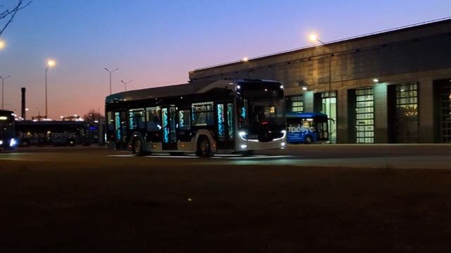 Обкатка новейшего электробуса КАМАЗ-52222 поколения А5 в электробусном парке «Митино», видео 3