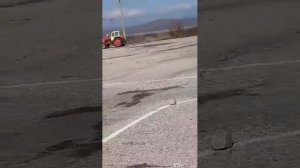 Тека се кара трактор