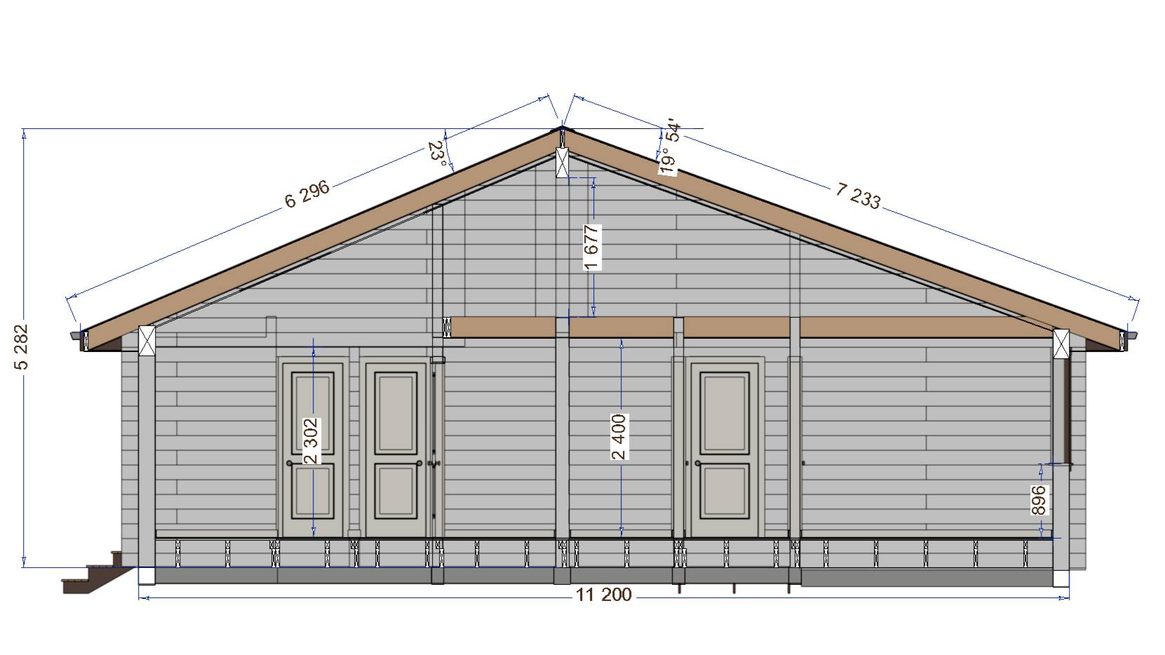 Кд194, Дом из клееного бруса по проекту Кд194