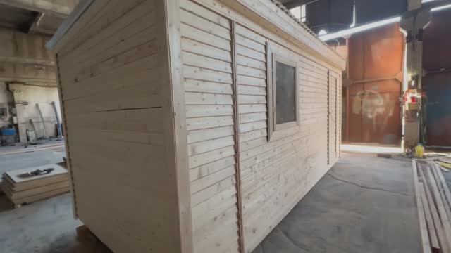 Деревянная бытовка МДФ 6х2,4 смотреть онлайн