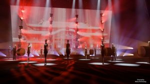Модель шоу в японском стиле