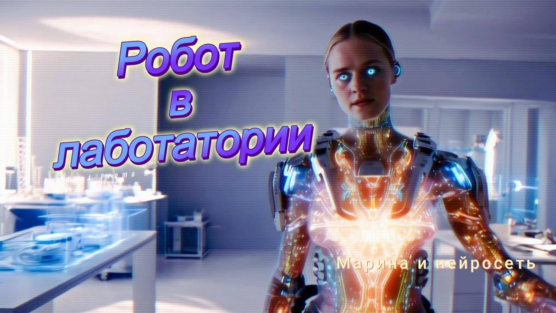 Клип от нейросети "Робот в лаботатории" Hailuo ai