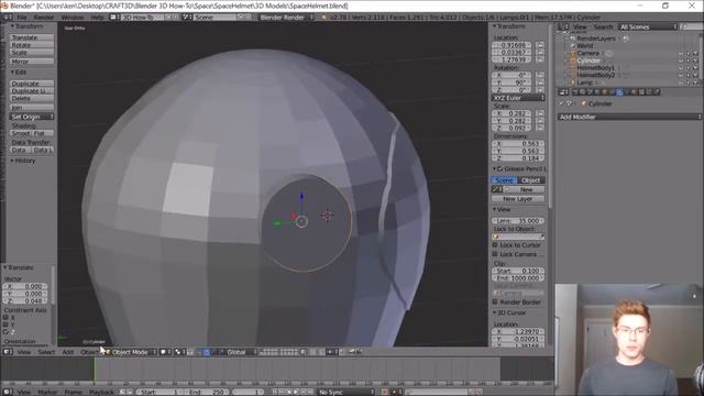 How to Make a Space Helmet in Blender смотреть онлайн