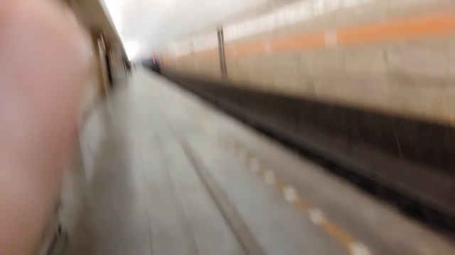 Поезд Аквариум 81-717.5 714.5отправляется со станции Спасская в оборотный тупик