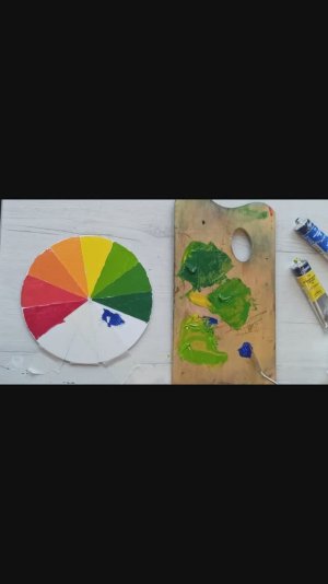 1 Урок. Колористика для художников. Спектральный круг Иттена созданный в техники масляной живописи.