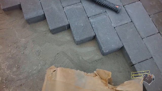 МОНТАЖ ТРОТУАРНОЙ ПЛИТКИ НА ЦЕМЕНТНО ПЕСЧАНУЮ СМЕСЬ
