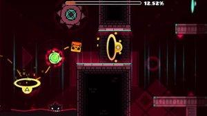 Прохожу уровни dashing speed и pouler в Geometry Dash.