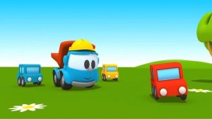 Обратный счет с Левой - Песенка 5 лягушат. Развивающие мультики и песни Грузовичок Лева