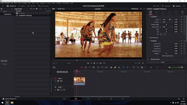 Como Importar Sequência de PNGs no DaVinci Resolve 18 смотреть онлайн