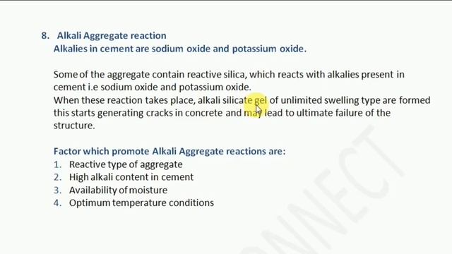 Aggregate Alkali Reaction in Aggregate CONCRETE TECHNOLOGY MODULE 1.3.8 смотреть онлайн