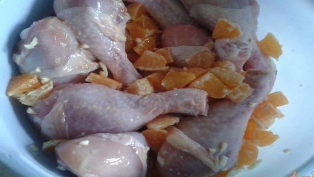 Куриные голени с мандаринами
