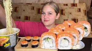 МУКБАНГ/РОЛЛЫ/РУЛЕТ/ЛАПША/МОЕ ПОХУДЕНИЕ