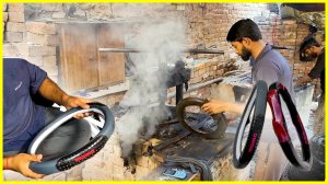 Как делают чехлы на руль в Пакистане!