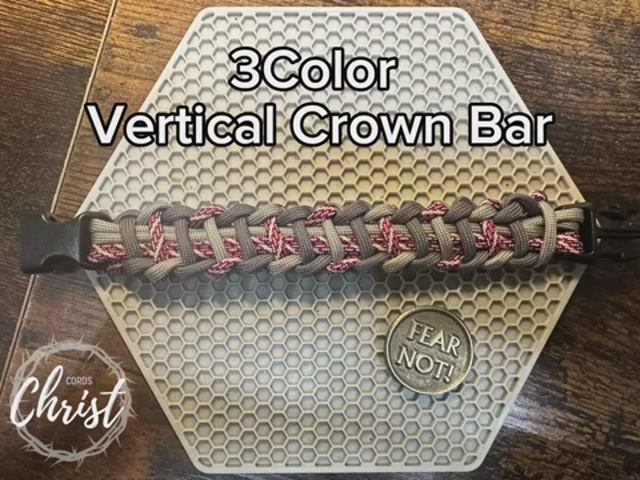 Paracord 3Color Vertical Crown Bar Bracelet360P
