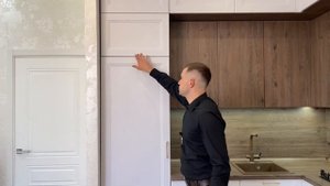 Обзор кухни. Фасады плита Egger, МДФ под пленкой